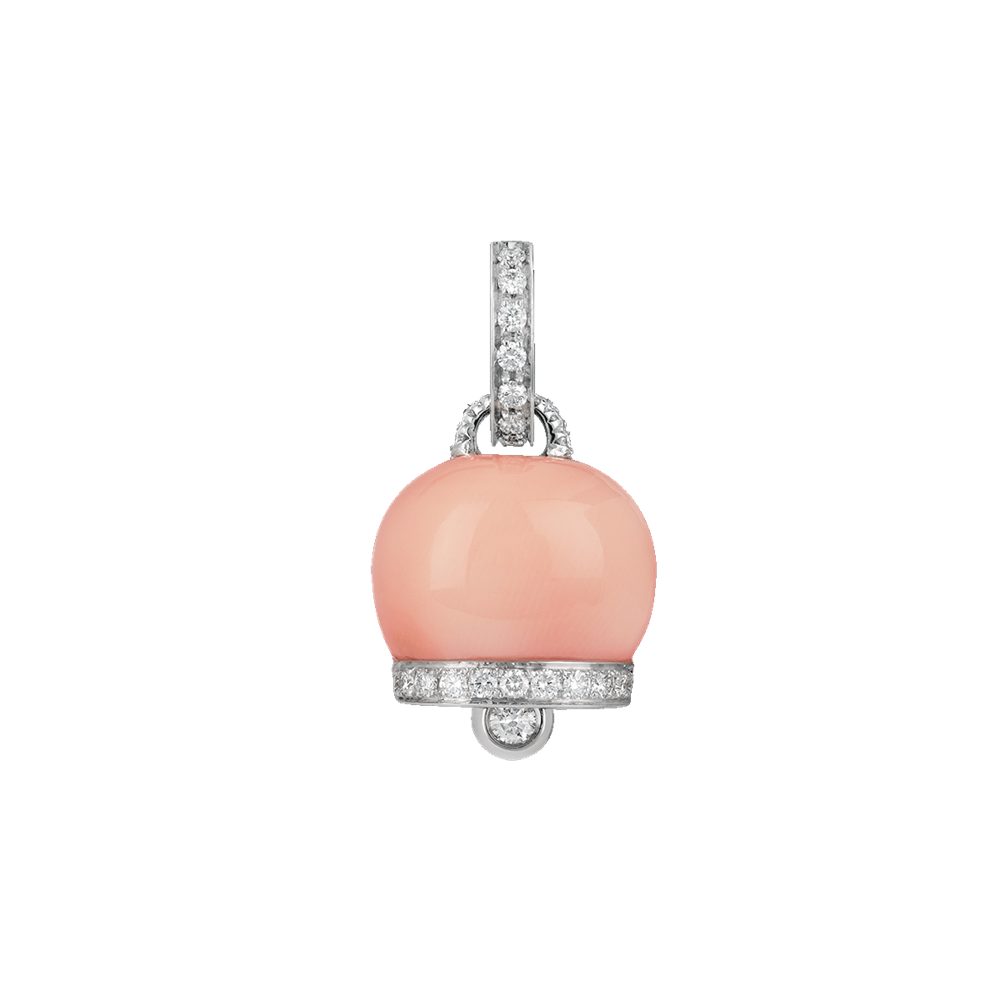 Ciondolo Campanella Oro con Corallo Rosa
