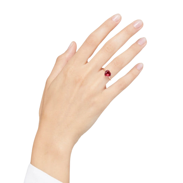 Anello Cuore Rubino Sintetico