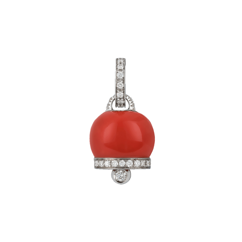 Ciondolo Campanella Oro con Corallo Rosso