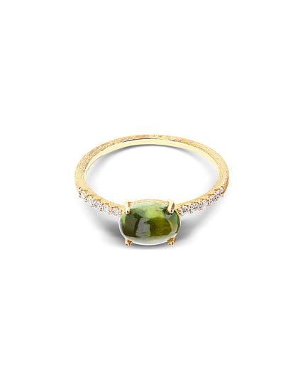 Anello "Dancing Tourmalines" con Tormalina Verde