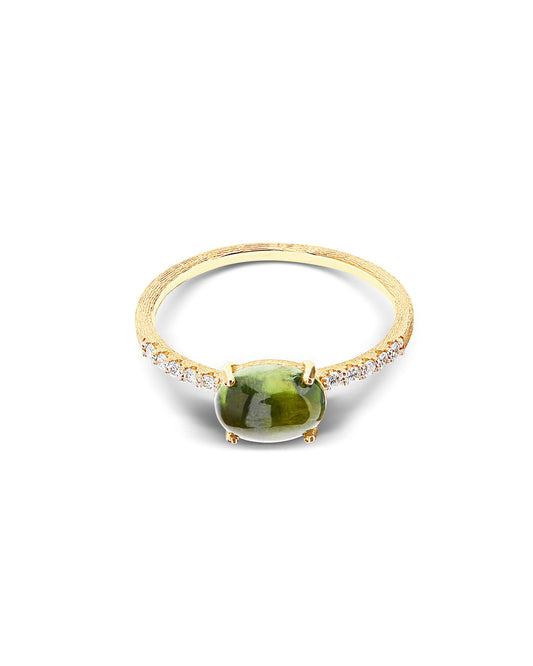 Anello "Dancing Tourmalines" con Tormalina Verde