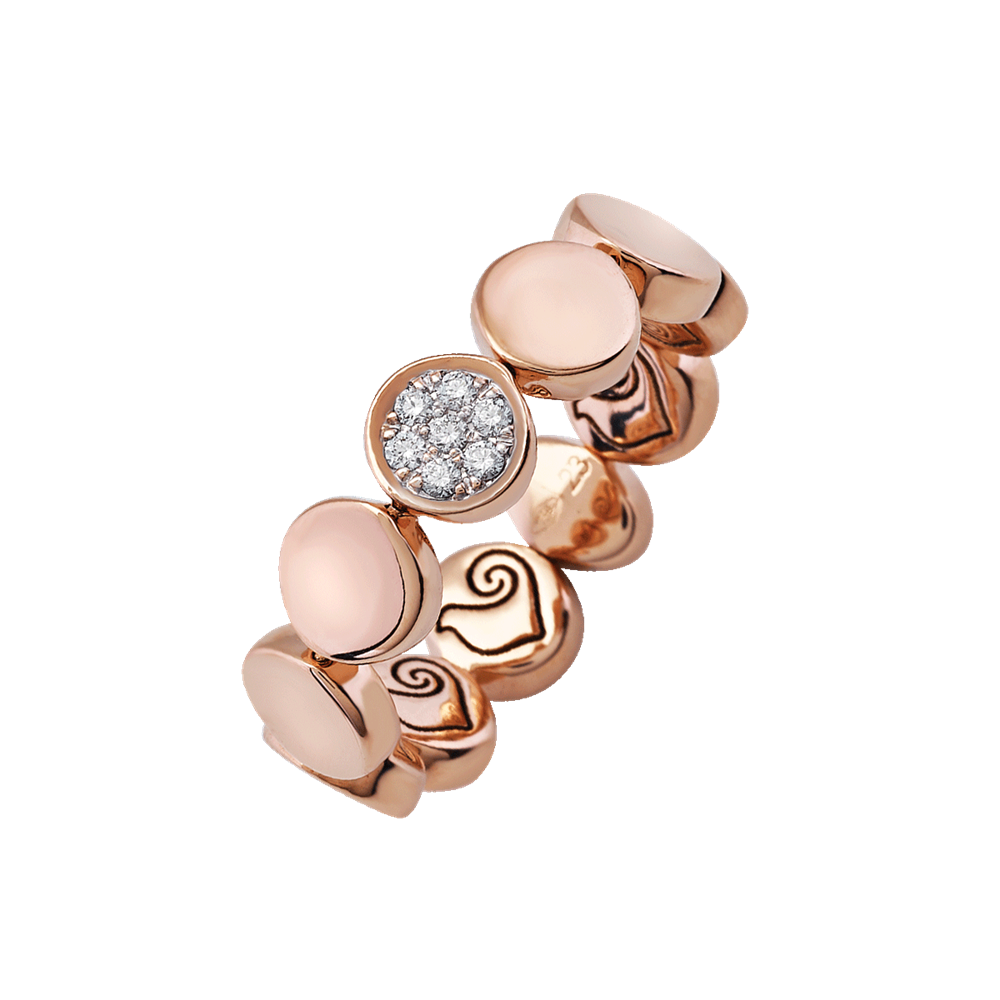 Anello Veretta Paillettes Oro