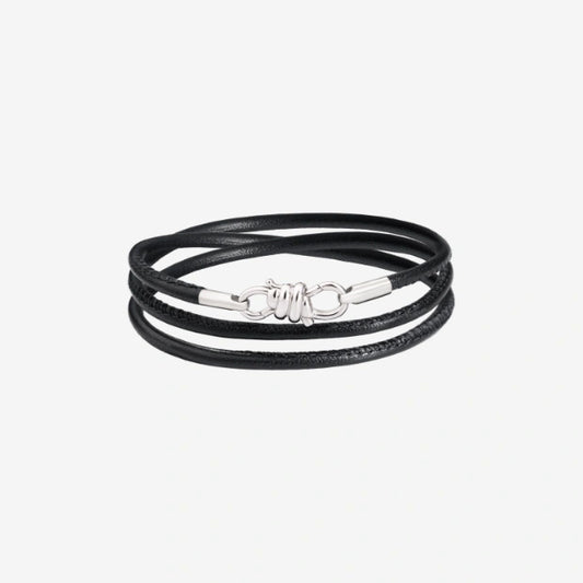 Bracciale Nodo Nero Argento