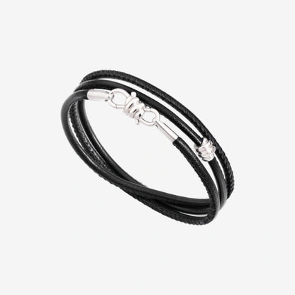 Bracciale Nodo Nero Argento