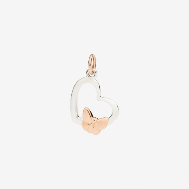 Ciondolo Cuore Oro Rosa e Bianco Inverso