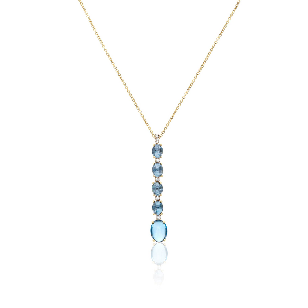 Collana "Dancing Azure" Pendente con Topazio London Blu