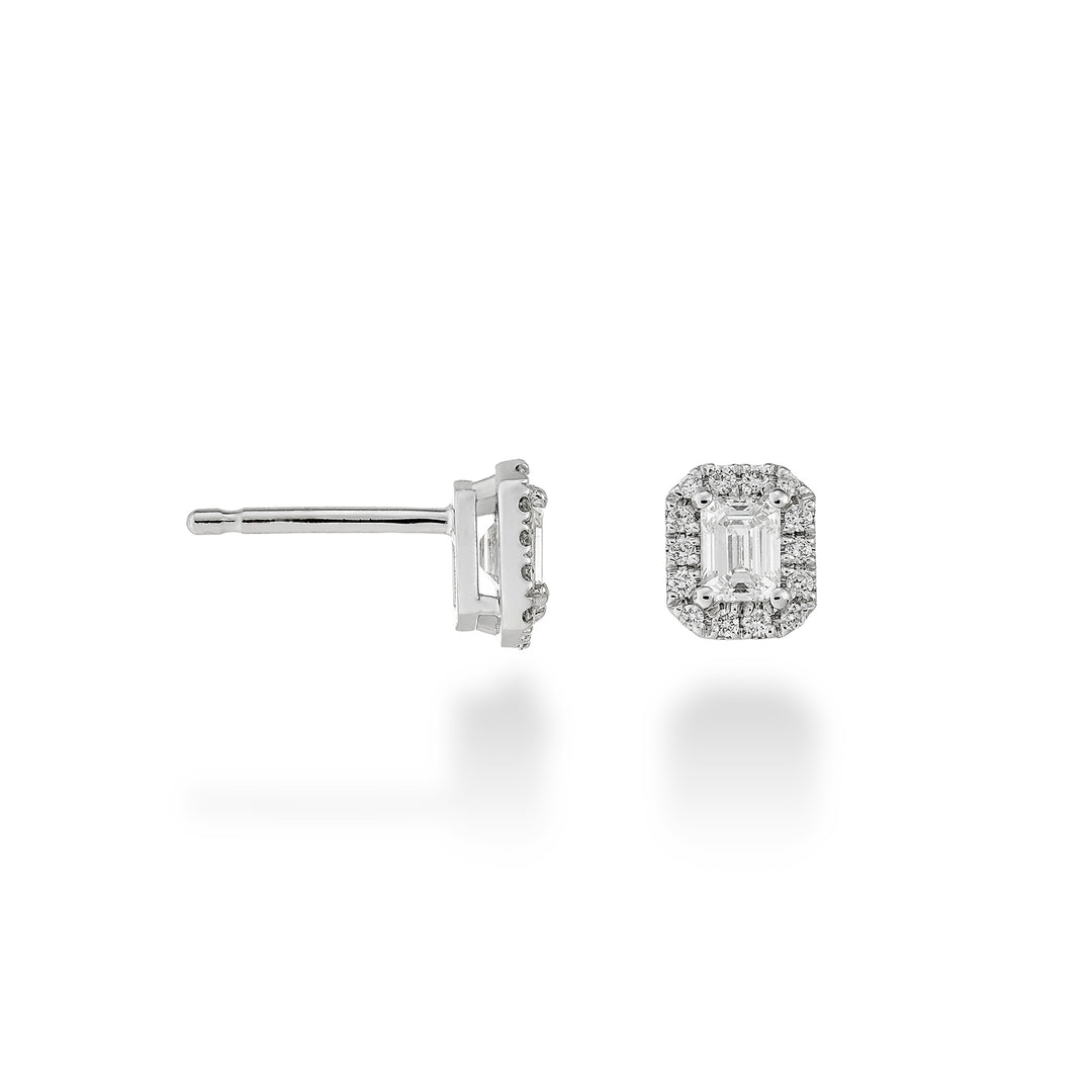 Orecchini con diamante taglio Emerald