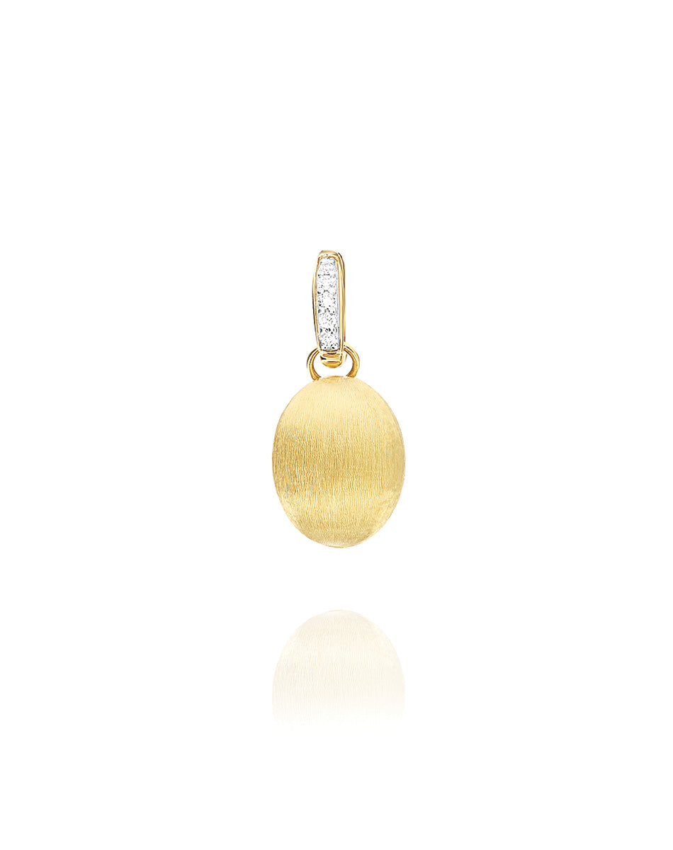 Charm "Boules" in oro inciso e diamanti (Piccolo)