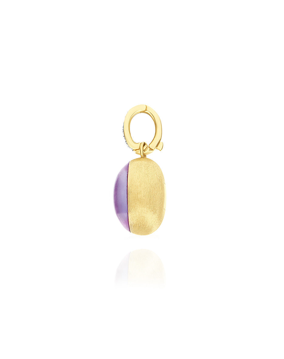 Charm "Boules" in oro e Lepidolite (Piccolo)