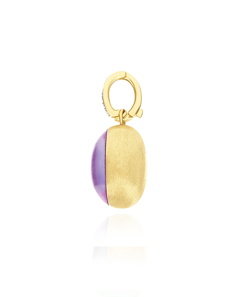 Charm Violetta "Boules" in oro e Lepidolite (Medio)