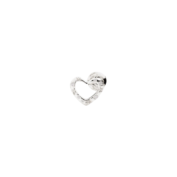Orecchino Cuore Diamanti Bianchi