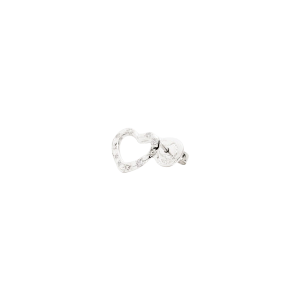 Orecchino Cuore Diamanti Bianchi