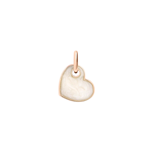 Ciondolo Cuore Smalto Bianco