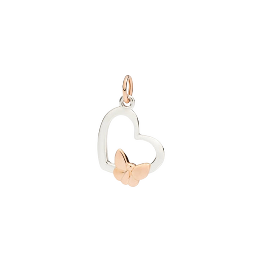 Ciondolo Cuore Oro Rosa e Bianco Inverso